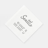 Serviette En Papier Coordonnées GPS Seattle Longitude Latitude (Coin)