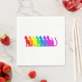 Serviette En Papier Copie de chats Rainbow (En situation)