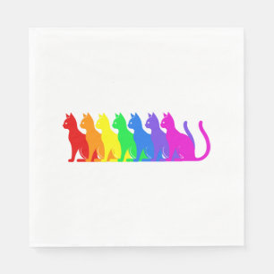 Serviette En Papier Copie de chats Rainbow
