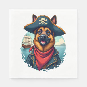 Serviette En Papier Copie de Pirate de Chien Berger Allemand