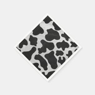 Serviette En Papier Copie noire et blanche de vache