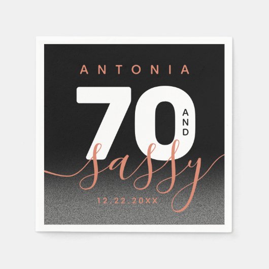 Serviette En Papier Copper Girly 70 et Sassy (Devant)