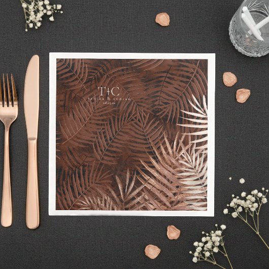 Serviette En Papier Copper Sunset Palm Modèle ID1323