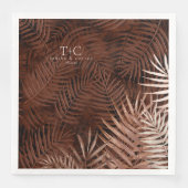 Serviette En Papier Copper Sunset Palm Modèle ID1323 (Devant)