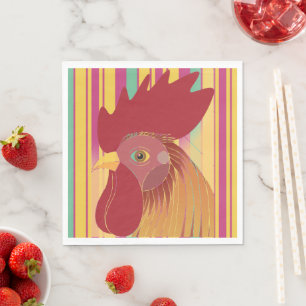 Serviette en papier Coq