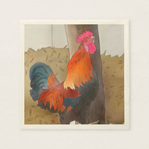 Serviette En Papier Coq chantant