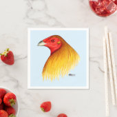 Serviette En Papier Coq de Combat Ébarbé (En situation)