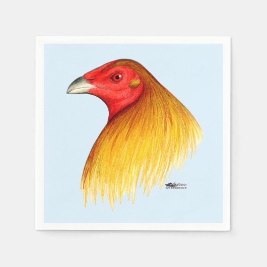 Serviette En Papier Coq de Combat Ébarbé (Devant)