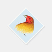 Serviette En Papier Coq de Combat Ébarbé (Coin)