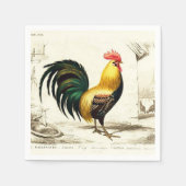 Serviette En Papier Coq de ferme parisien toute fin fête (Devant)