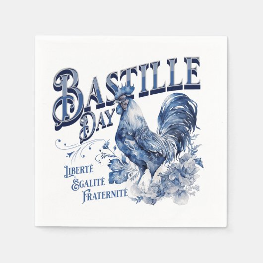 Serviette En Papier Coq du 14 juillet (Devant)
