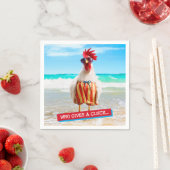 Serviette En Papier Coq Dude Chillin' à la plage dans les maillots de (En situation)