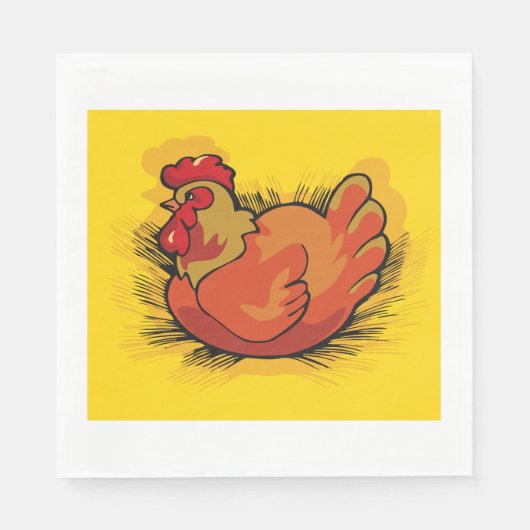 Serviette En Papier Coq en paille (Devant)