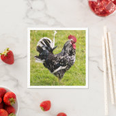 Serviette En Papier Coq et poule sur herbe (En situation)
