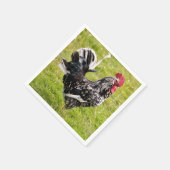 Serviette En Papier Coq et poule sur herbe (Coin)