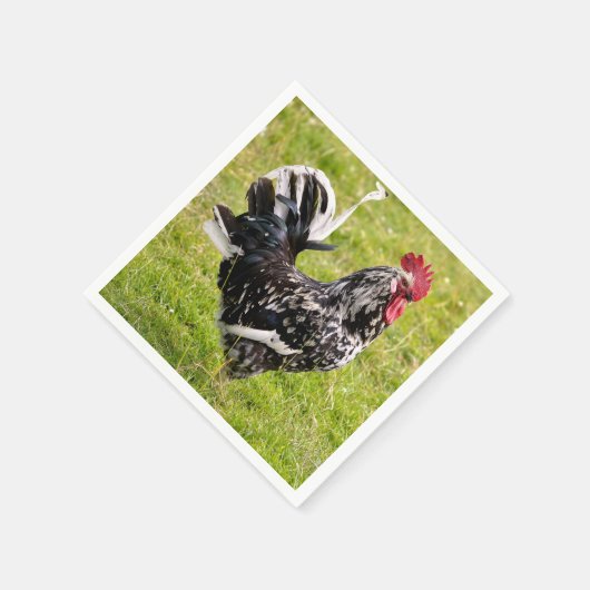 Serviette En Papier Coq et poule sur herbe (Coin)