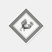 Serviette En Papier Coq Gingham (Coin)