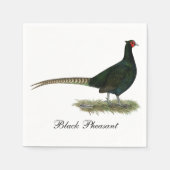 Serviette En Papier Coq noir de faisan (Devant)