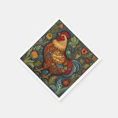 Serviette En Papier Coq rétro chic poulet de campagne (Coin)