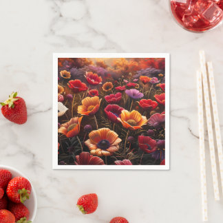 Serviette En Papier Coquelicots Colorés
