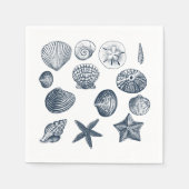 Serviette En Papier Coques bleues nautiques (Devant)