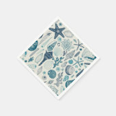 Serviette En Papier Coques de mer sur le blanc (Coin)
