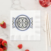 Serviette En Papier Coques Pastel Art Nouveau, Lys & Arches Noires (En situation)