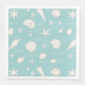 Serviette En Papier Coques Starfish Sun Fun Texte ivoire ID918 (Devant)
