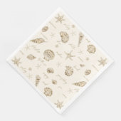 Serviette En Papier Coques Starfish Sun Fun Texte Sandstone ID918 (Coin)