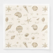 Serviette En Papier Coques Starfish Sun Fun Texte Sandstone ID918 (Devant)