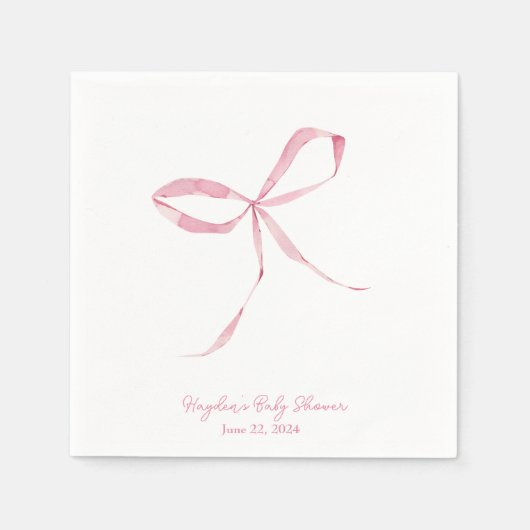 Serviette En Papier Coquette à mâchoire rose pâle Personnalisée Napkin (Devant)