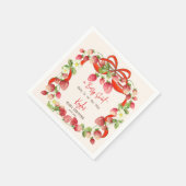 Serviette En Papier Coquette à ruban de fraise baby shower (Coin)