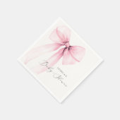 Serviette En Papier Coquette Aquarelle rose Baby shower Bow Napkins (Coin)
