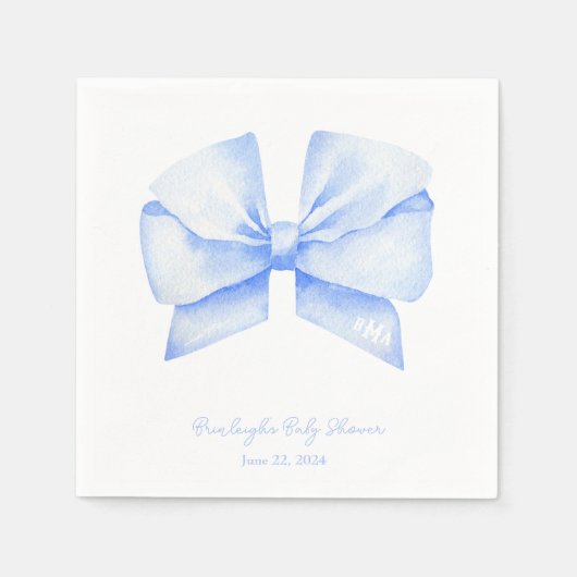 Serviette En Papier Coquette au ruban bleu (Devant)
