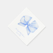 Serviette En Papier Coquette au ruban bleu (Coin)