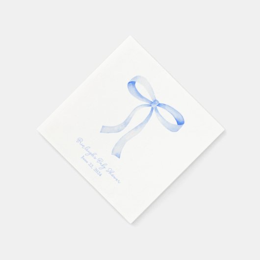 Serviette En Papier Coquette au ruban bleu - serviettes personnalisées (Coin)