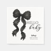 Serviette En Papier Coquette Baby shower noir (Devant)