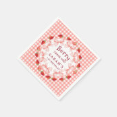 Serviette En Papier Coquette Berry First Birthday Red Gingham  (Coin)