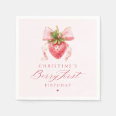 Serviette En Papier Coquette Berry Premier anniversaire (Devant)