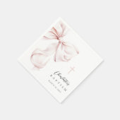 Serviette En Papier Coquette Bow Baptism Invitation (Coin)
