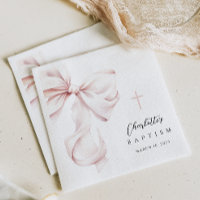 Coquette Bow Baptism Invitation