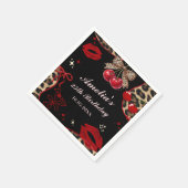 Serviette En Papier Coquette Bow Cheetah Birthday Party Napkins (Coin)