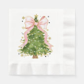 Serviette En Papier Coquette Bow Christmas Tree Vacances Fille tenue W (Devant)