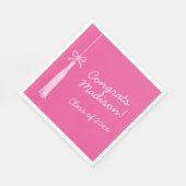 Serviette En Papier Coquette Bow Grad Tassel Pink 2025 Graduation (Coin)