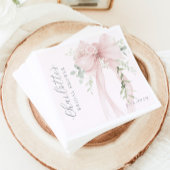 Serviette En Papier Coquette Bow Greenery Bridal Shower