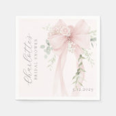 Serviette En Papier Coquette Bow Greenery Bridal Shower (Devant)