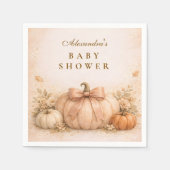 Serviette En Papier Coquette Bow Pumpkin Fall Baby Shower (Devant)