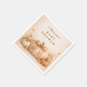 Serviette En Papier Coquette Bow Pumpkin Fall Baby Shower (Coin)