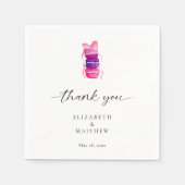 Serviette En Papier Coquette Bow rose Élégant Mariage Macaron (Devant)