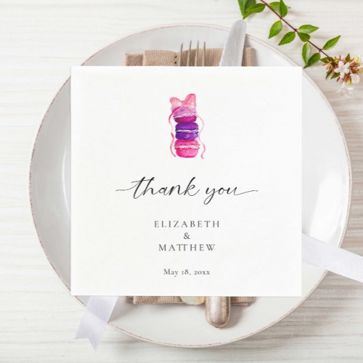 Serviette En Papier Coquette Bow rose Élégant Mariage Macaron